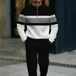 Graphic Print Pullover Tracksuit Set