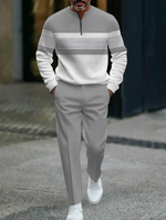 Graphic Print Pullover Tracksuit Set