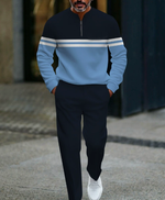 Graphic Print Pullover Tracksuit Set